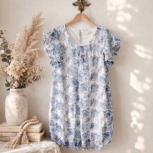 Bellambia Floral Silk Dress Size L Made In Italy EUC